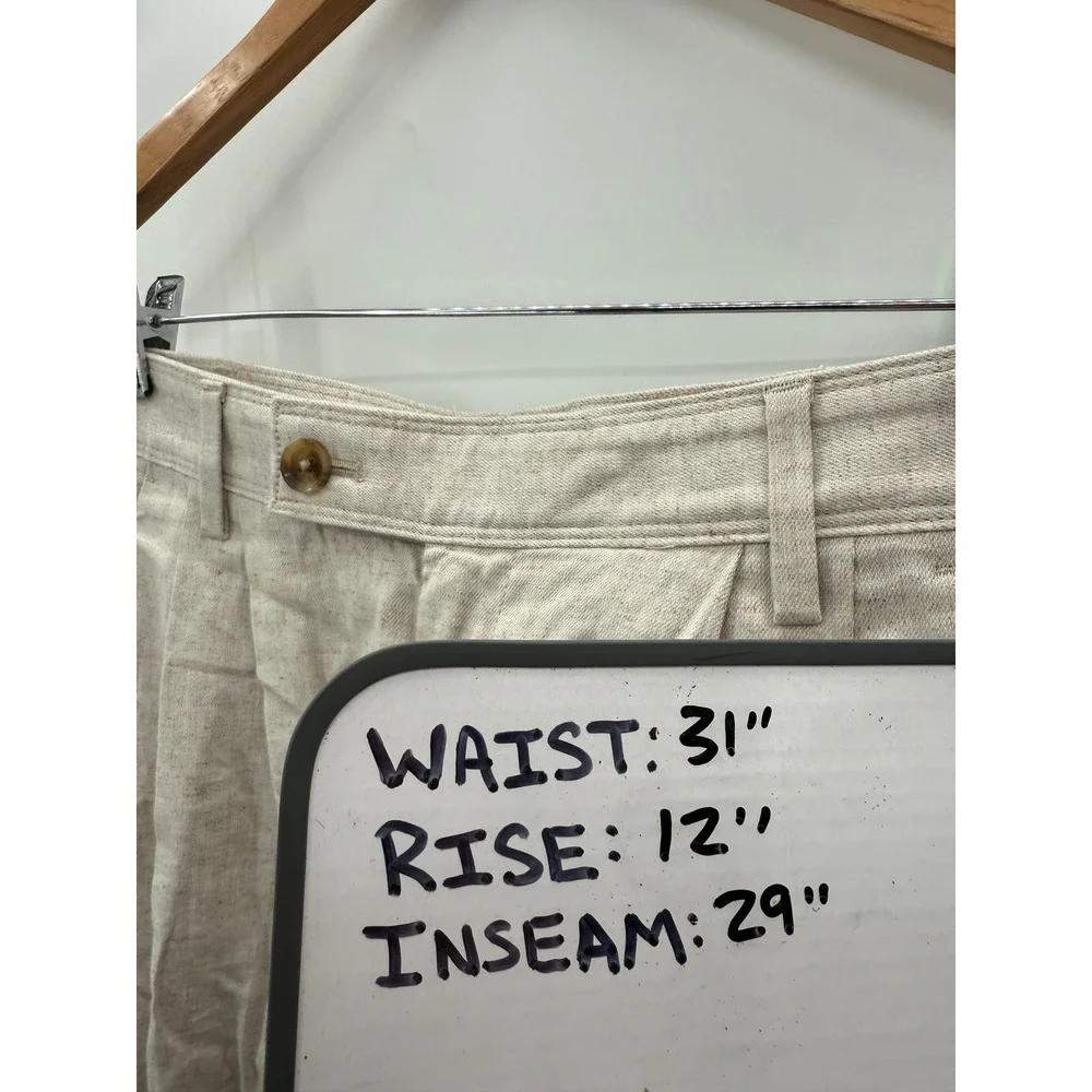 Banana Republic Linen Blend Wide Leg Pleated Trousers‎ Pants Size 8 Petite NEW
